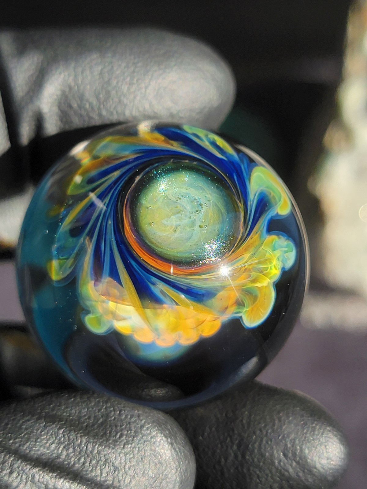 1.37″ Handmade Marble by ~Ethan lesch~ Borosilicate, boro, artglass, art, glass