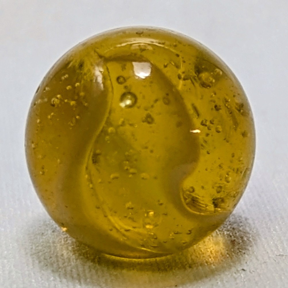 Peltier Glass Company Amber Slag Marble 5/8 Mint