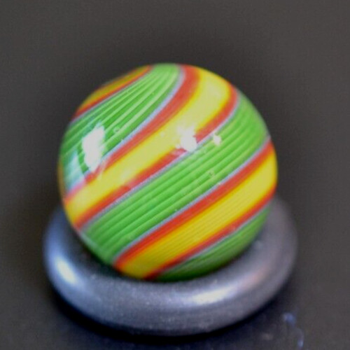 BRYAN TRILLAS GLASS MARBLE/.542″-VIOLET BLACKLIGHT LUCKY STRIPE-SUNFLOWER,LIME,R