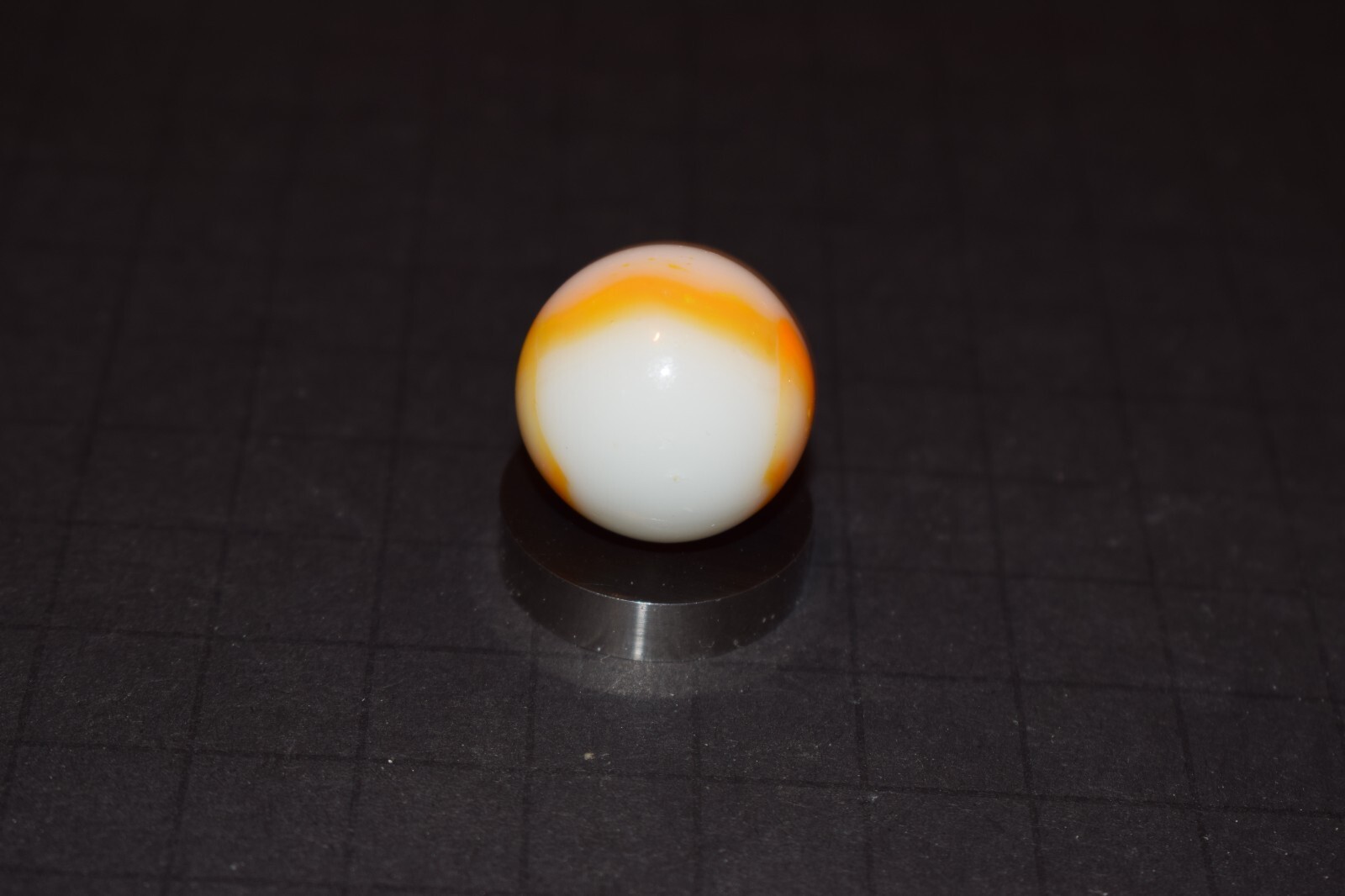 Vintage Peltier 🍊Orange Rainbo Toy Marble🦶 Toe Braker Size 921″=59/64″ NM