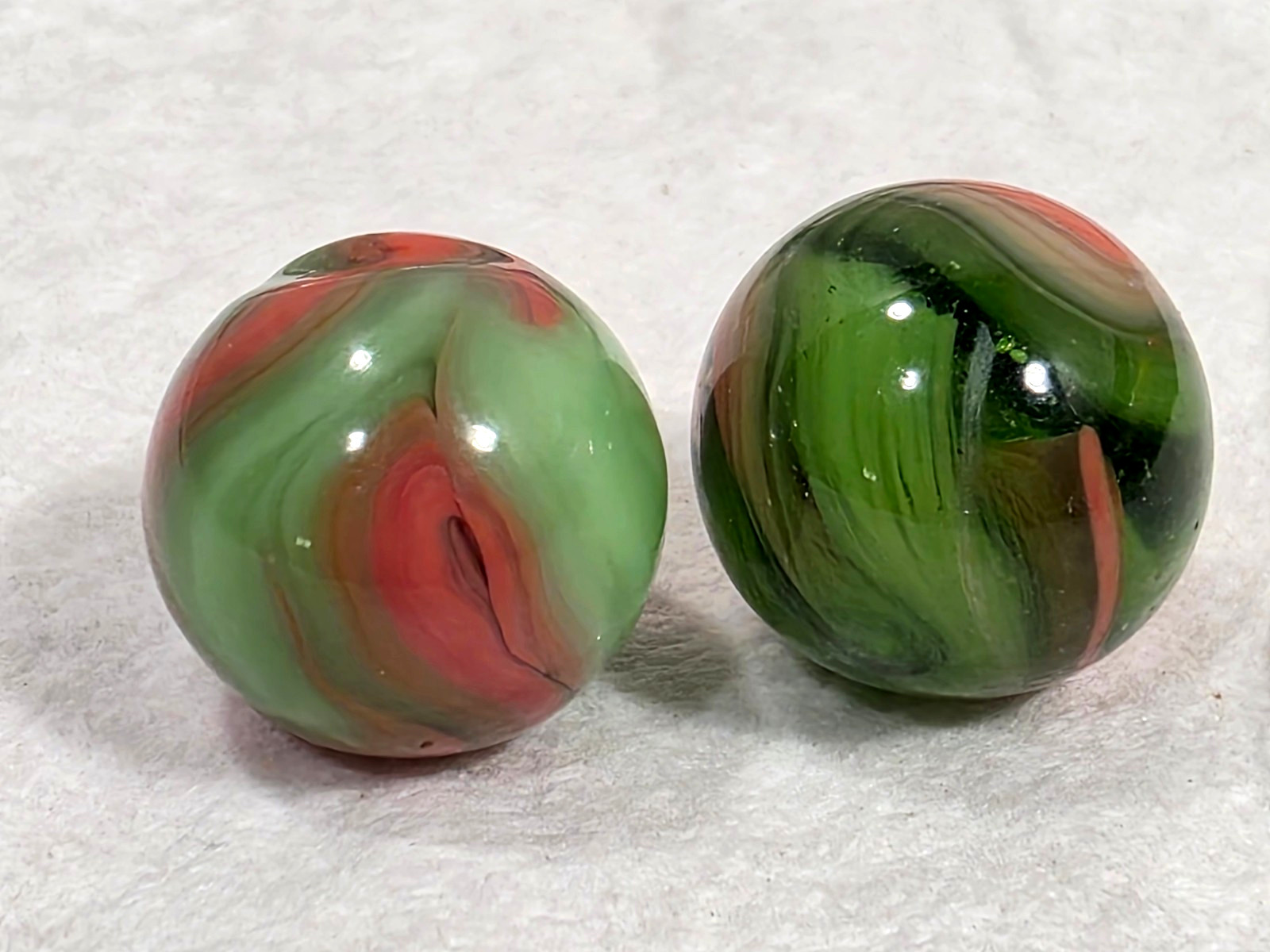Vintage Alley Agate Watermelon Green Pink Coral Marble West Virginia Swirl LOT