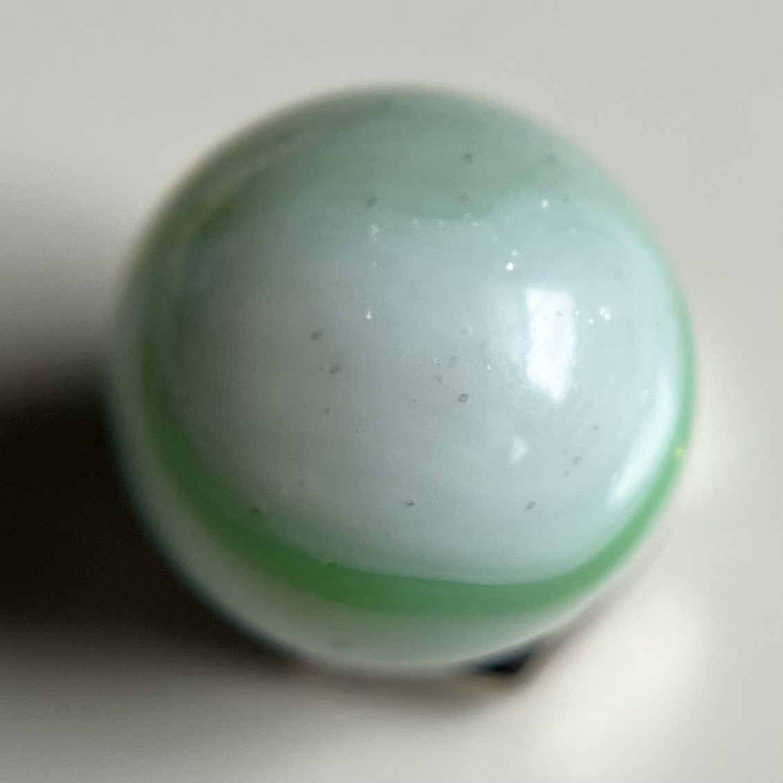 💚Peltier Rainbo Green Baseball Bubbly Ribbon Marble .58”