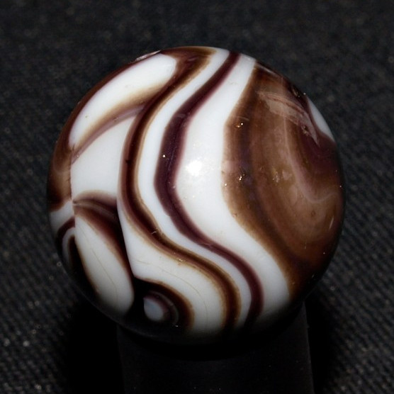 Chocolate and White Swirl Marble .63 Inches Mint Combined Shipping #JJ3
