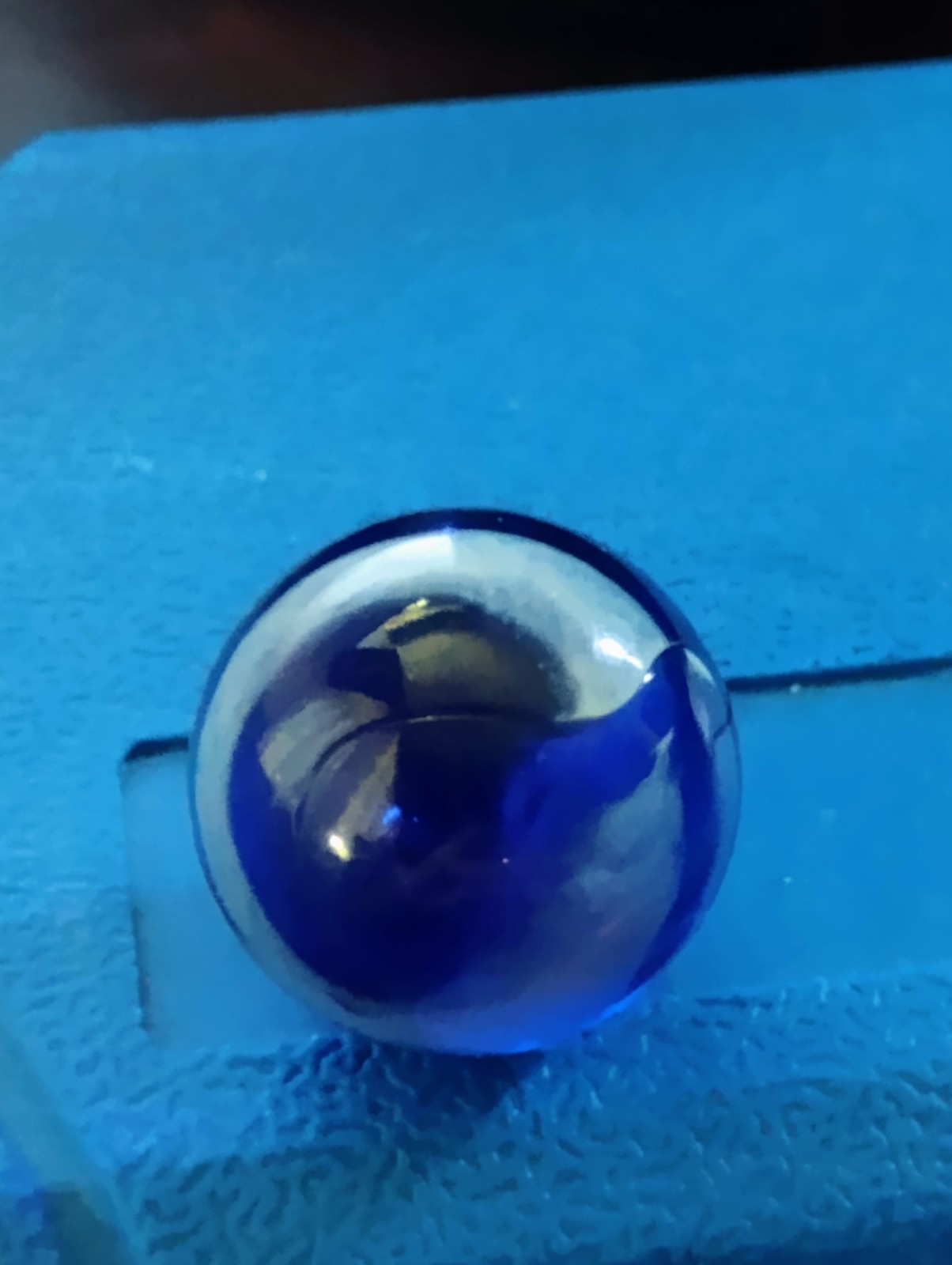 Vintage Blue Swirl Translucent Marble .95 Shooter Very Good Condition Large
