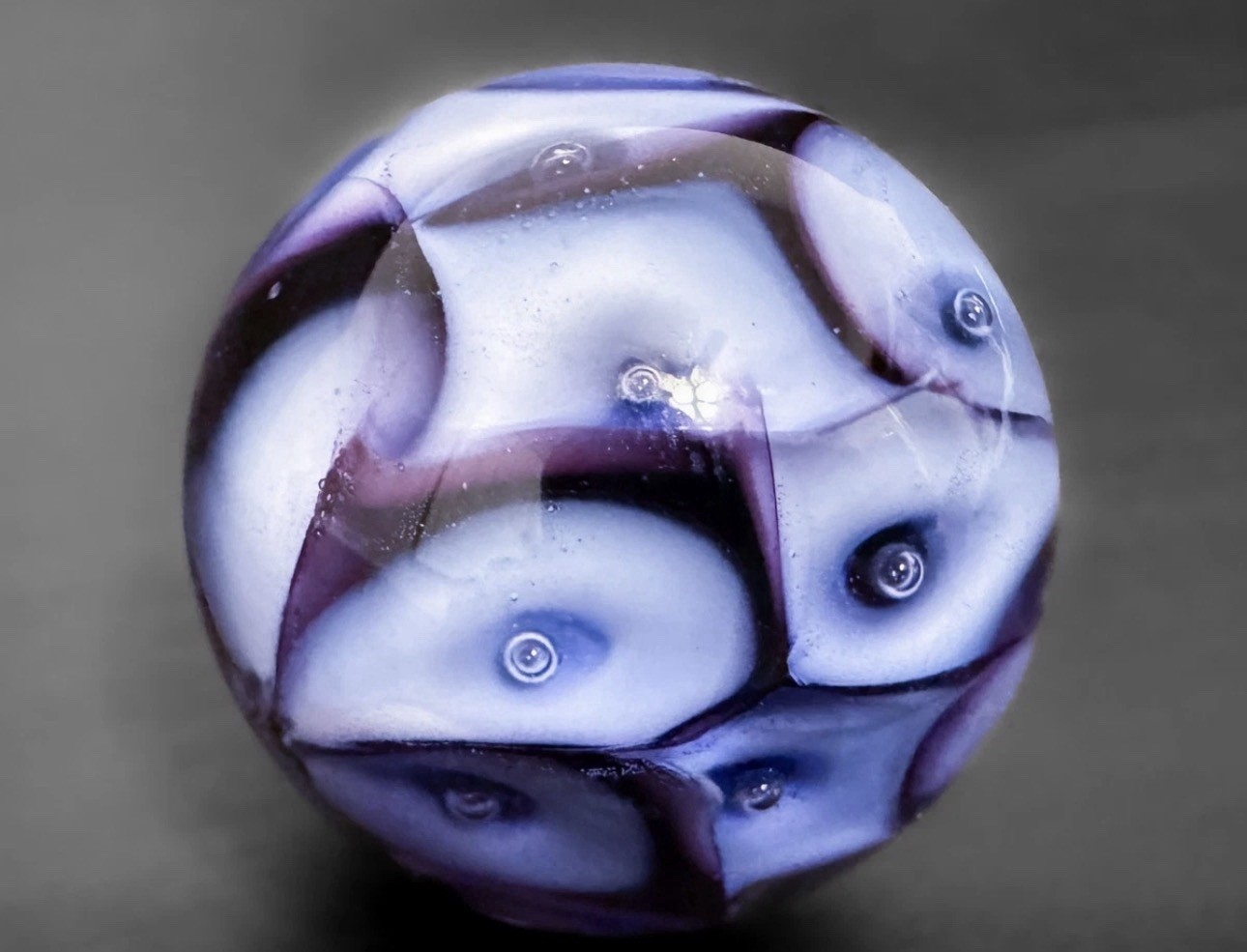 George O’Grady 1.27″ Handblown Contemporary Frogspawn Art Glass Marble
