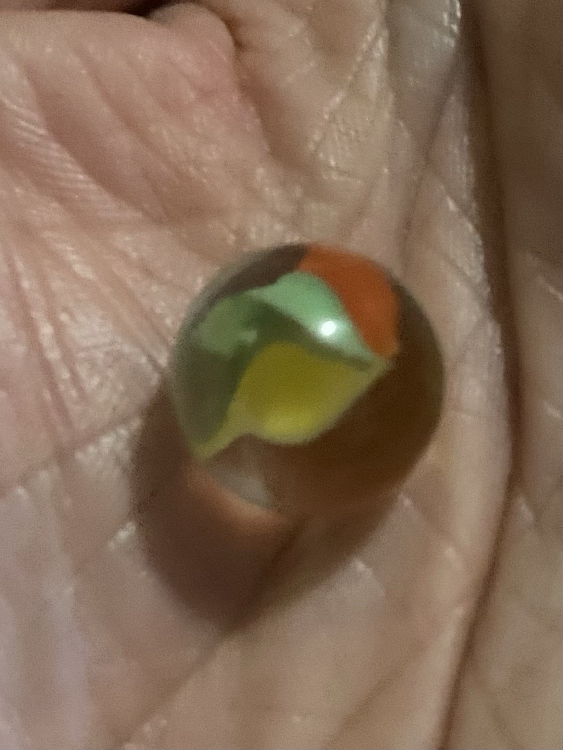 Green Orange Yellow Pee Wee Cat’s Eye Marble