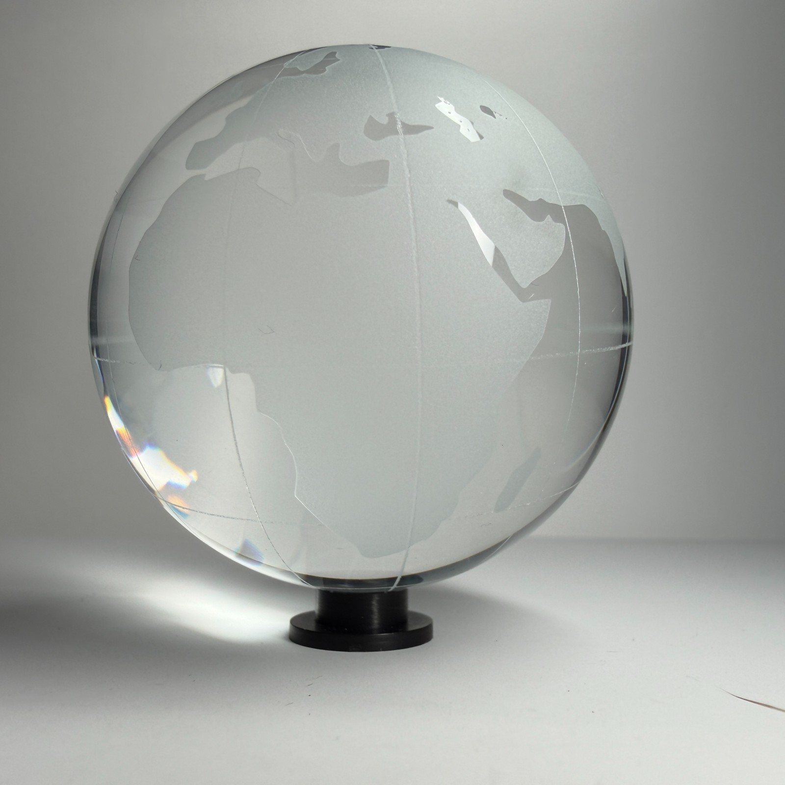 60mm Crystal World Map Earth Globe Marble 2.3″ + Stand Etched Orb Sphere