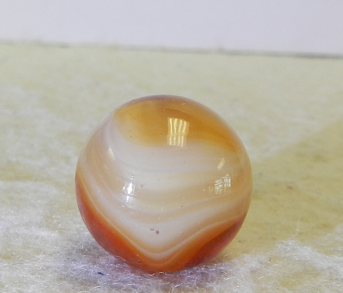 #15544m Vintage Akro Agate Carnelain Marble .61 Inches *Mint*
