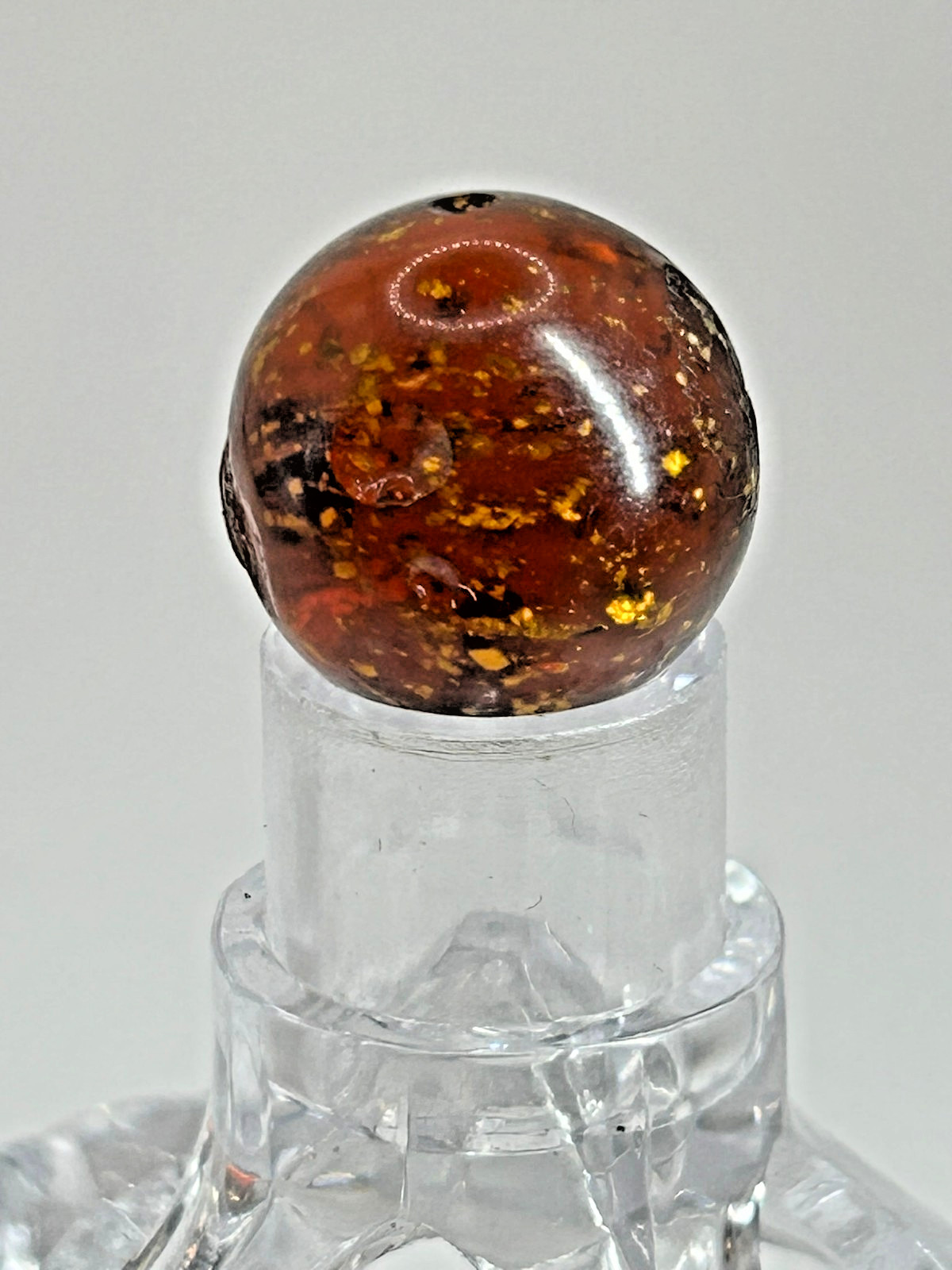 Antique German Handmade Red Mica Marble 87/128″ Near Mint+ M28