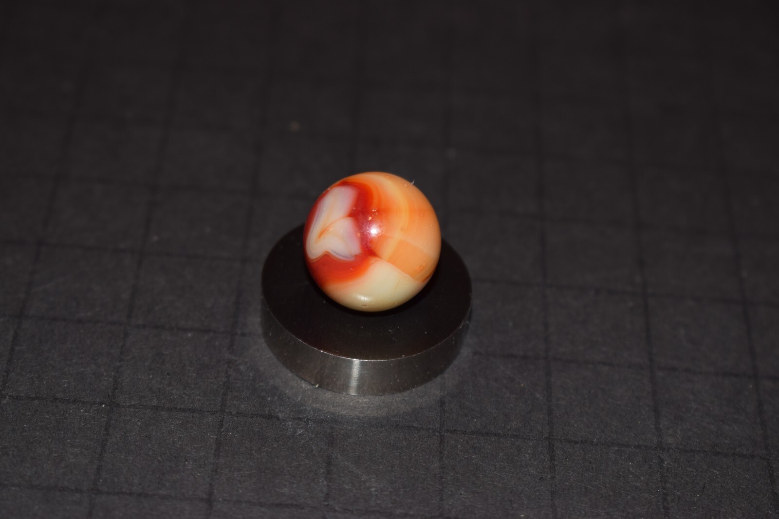 Vintage NRL Peltier Rainbo💓RED Lipstick Patches Toy Marble .641″=41/64″ MINT