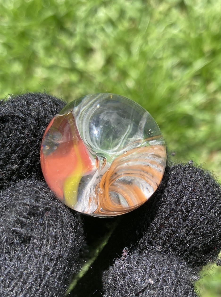 Glass Boro Random Marble Lot Of 5 Hand Made Art Sculpture Multi Color Swirl