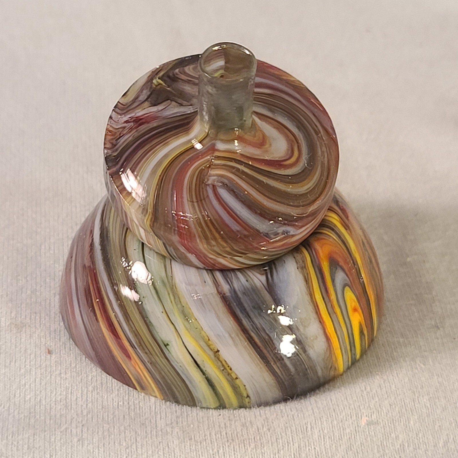 ANDY DAVIS, Glass Art Spinning Top & Base, Joker’s Run (?), #265J