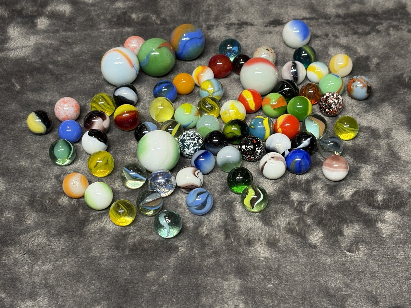 70 Vintage Marbles Akro Patches Swirls Cats Eye Speckled Standard Shooters More