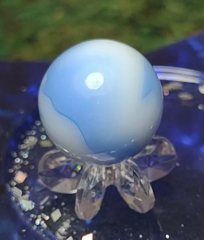 Lovely☁️ ROBIN BLUE Glass Alley or WV Style Swirl MYSTERY Vintage Marbles .61″