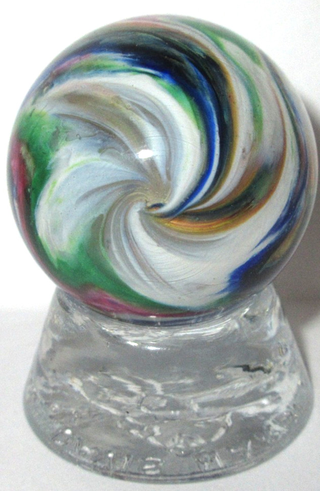 Signed DAVIS GLASS MARBLE SWIRL CONTEMPORARY 2004 JIM STAND