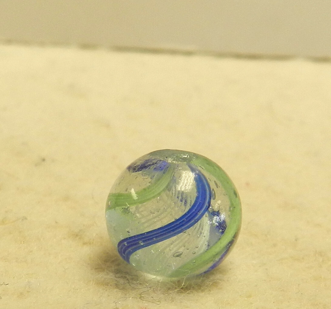 #13584m Tiny .46 Inches Peewee German Handmade Swirl Marble