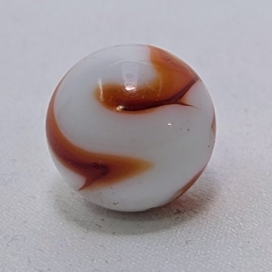 Vintage Akro Agate 5/8″ Oxblood Swirl Marble MINT Uranium UV Glow Antique