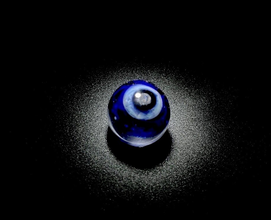 .89” “Black Hole” Blue Eye SPACE Design Double Sided Glass Art Eyeball Marble US