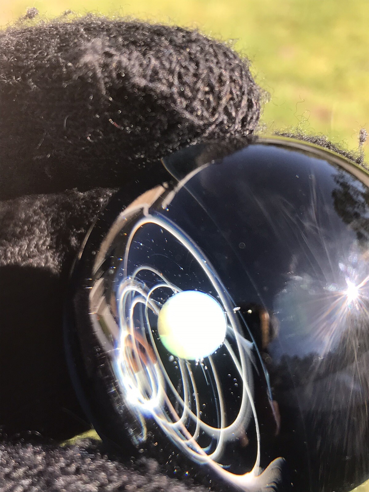 Glass Marble 40mm Deep Space Rainbow Sphere Opals With 24k Gold Fume ￼Sculpture
