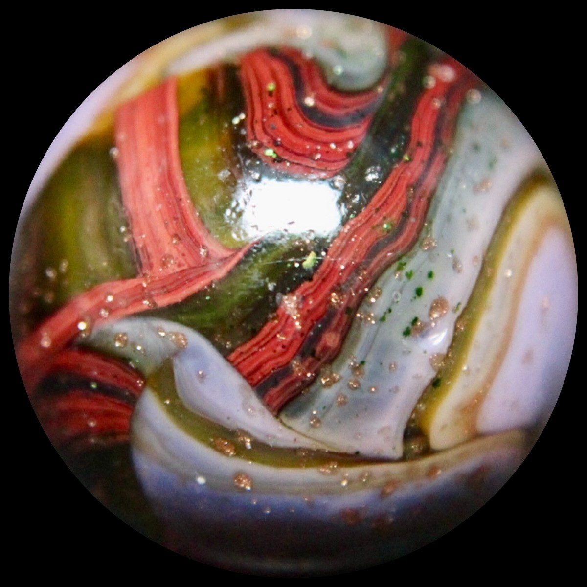 DAS Wildfire Marble Collector Series: Lavender & Oxblood Lutz Explosion