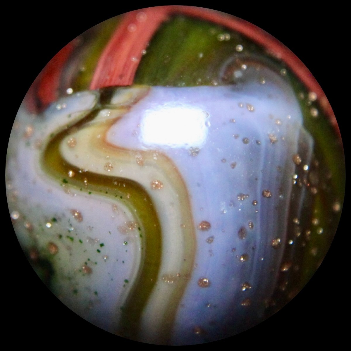 DAS Wildfire Marble Collector Series: Lavender & Oxblood Lutz Explosion