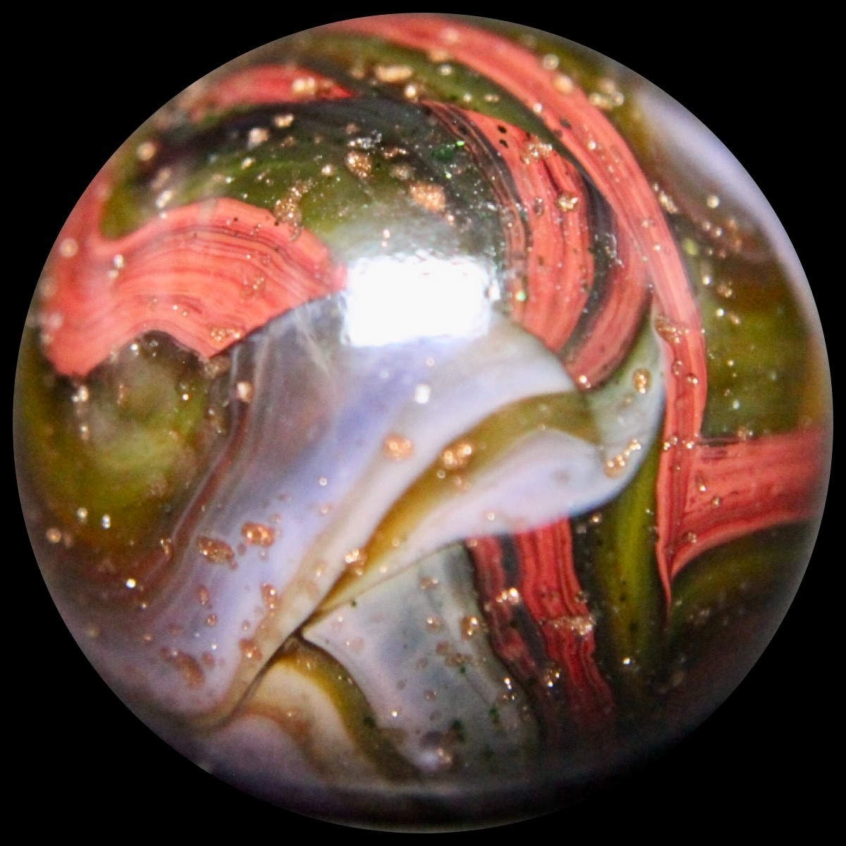 DAS Wildfire Marble Collector Series: Lavender & Oxblood Lutz Explosion