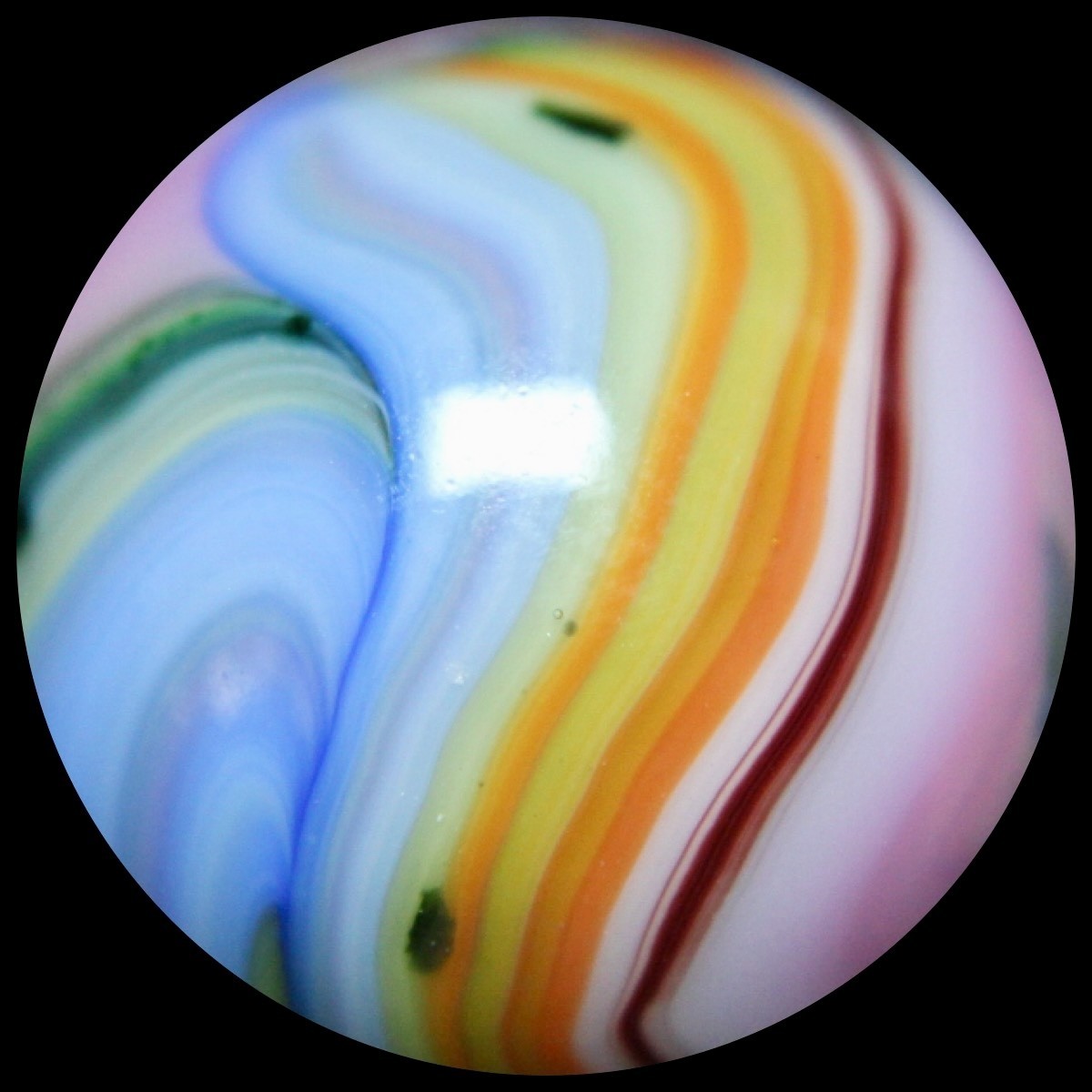 DAS Equinox Marble Collector Series: Radioactive “Pretty in Pink” Rainbow 0.722″