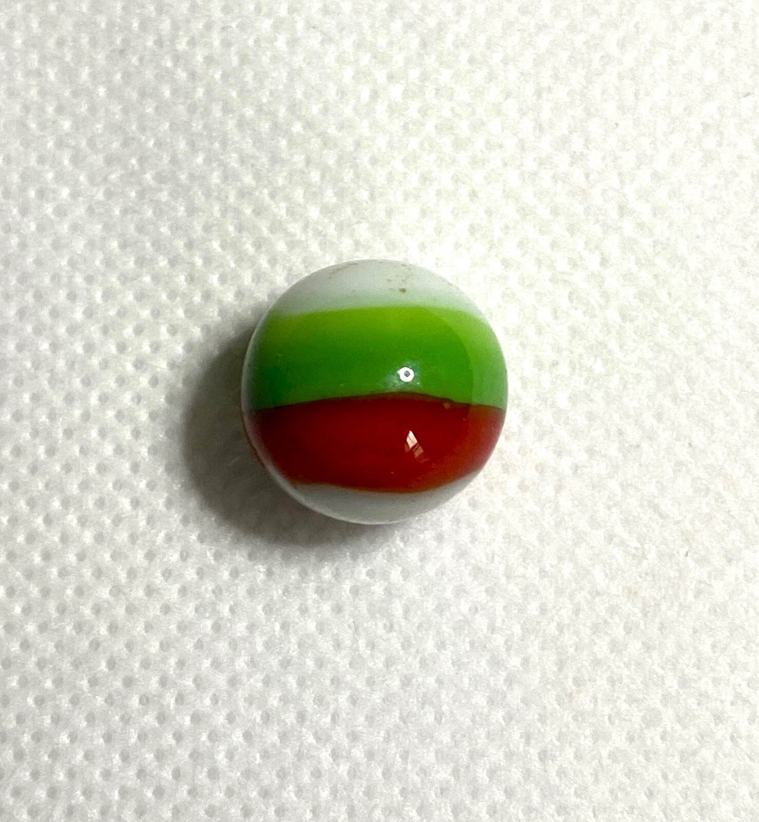 MARBLE KING RARE CHRISTMAS COLORS RED GREEN WHITE RIBBON .59″ NM+/- MW118