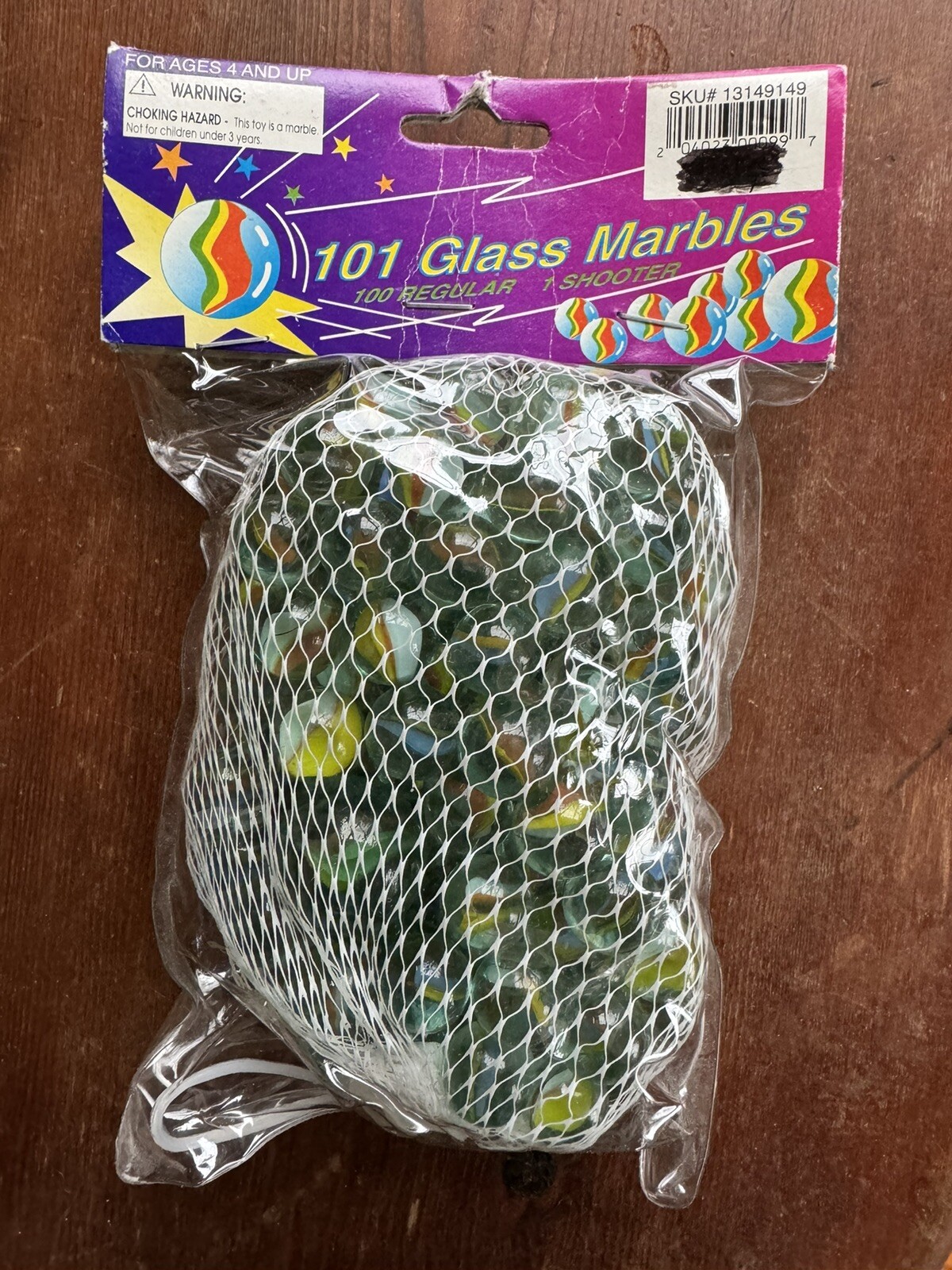 100 BLUE/GREEN GLASS MARBLES 1 Shooter Lot Set New In Bag