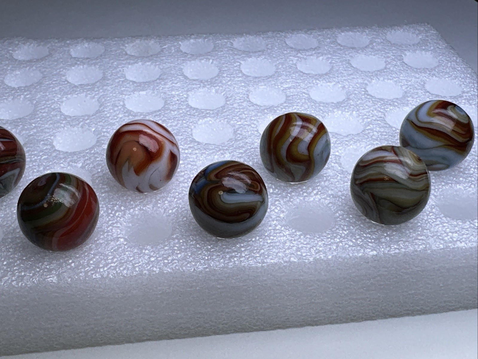 161 Lot of 10 Dave’s Appalachian Swirls marbles! 5/8”