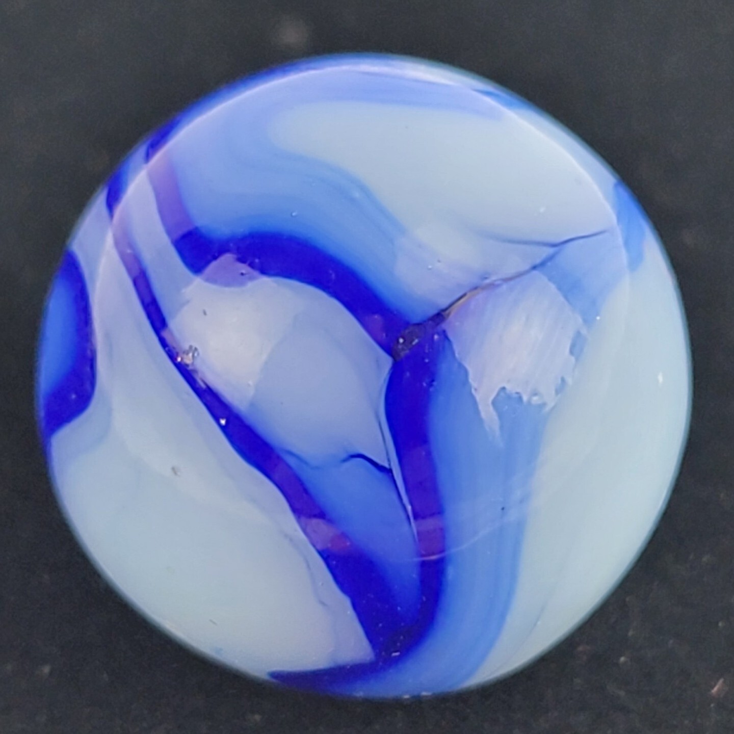 Alley Agate Co. HUGE Cobalt Blue Swirl SHOOTER Vintage Marble MINT! 7/8!!