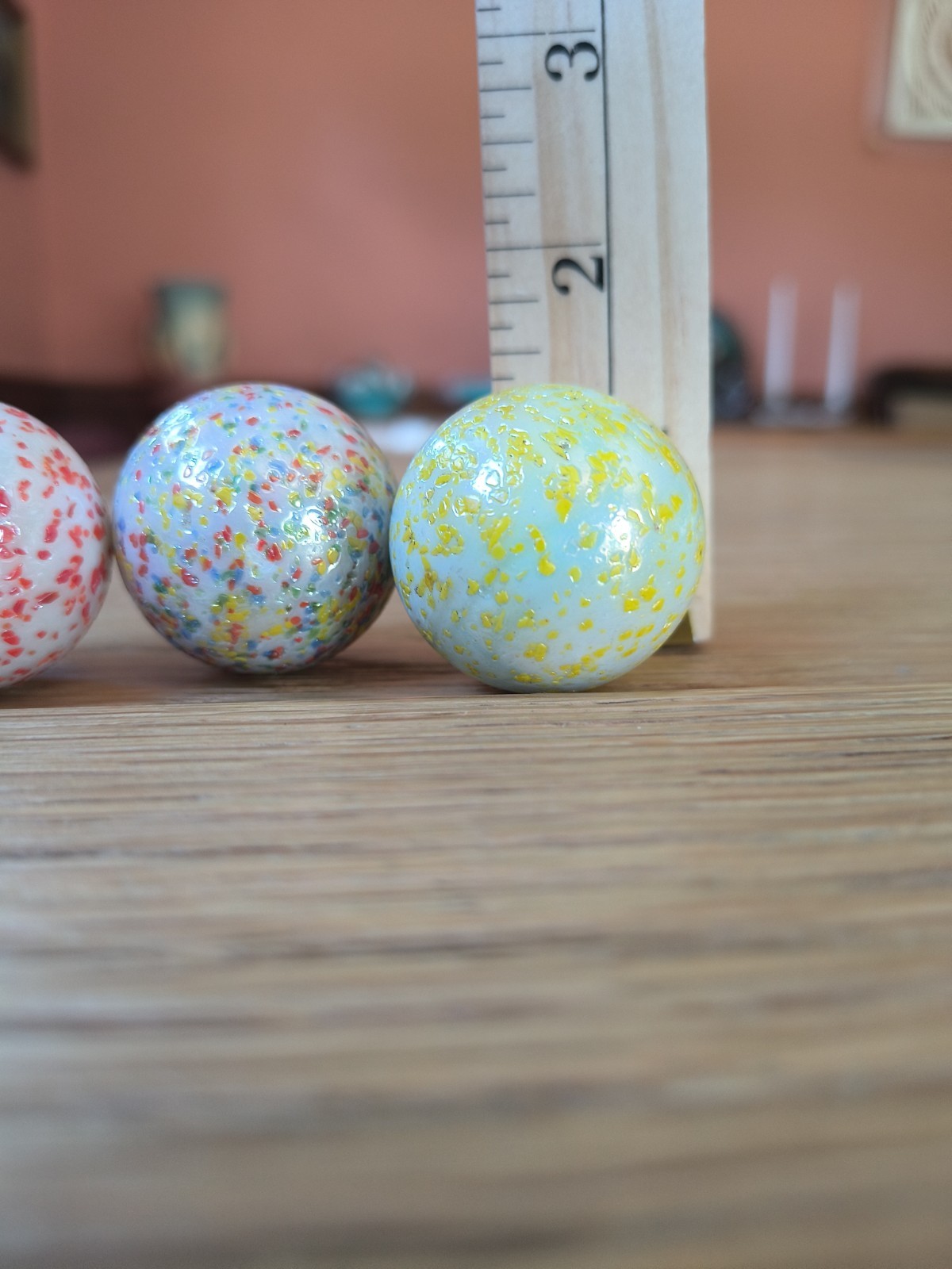 Lot of 3 Vacor de Mexico Jumbo Boulders 1.25” Frit Glass Marbles Confetti…