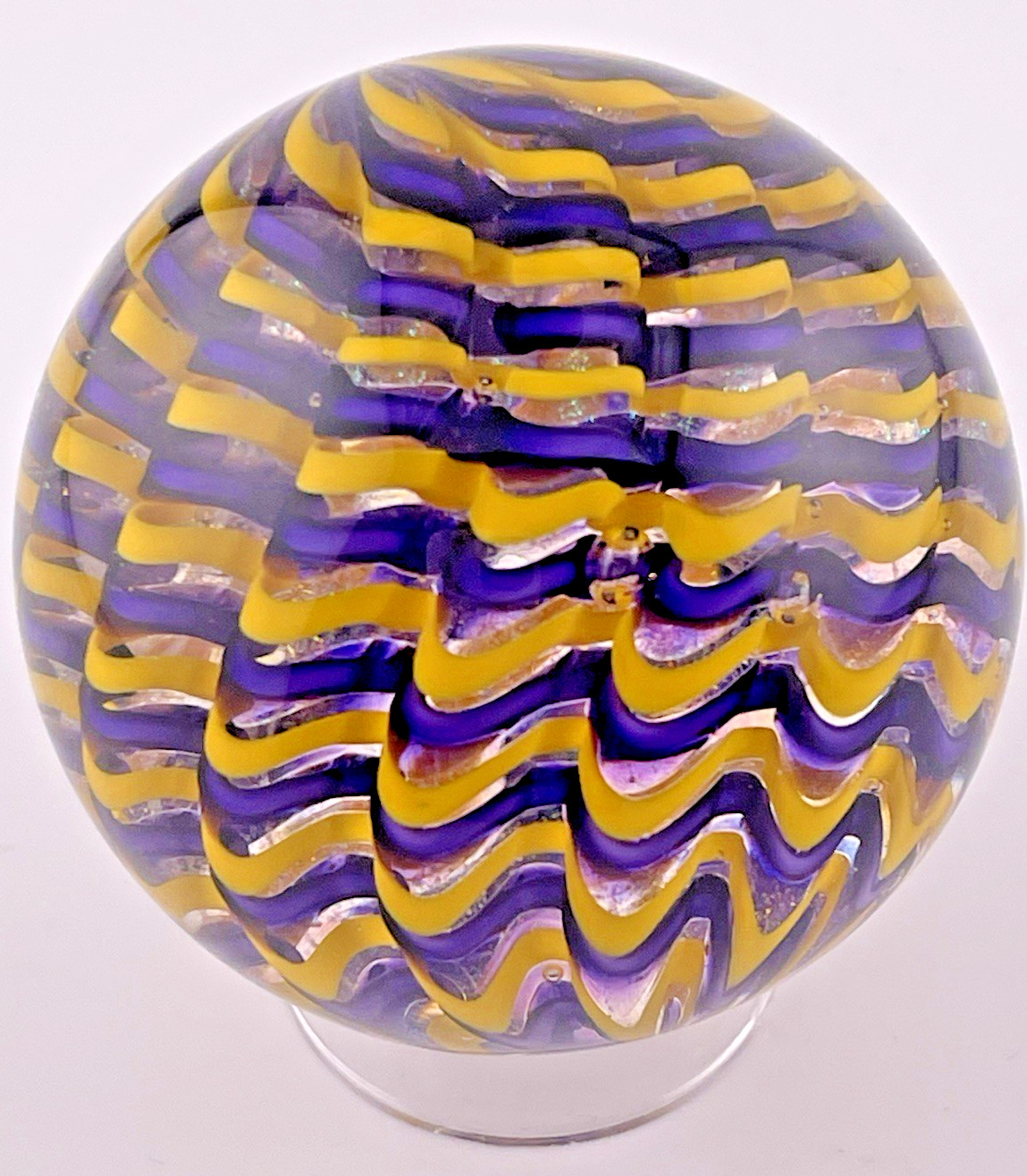 James Alloway 2010 Purple/Yellow Dichroic Marble #878 2 1/16″