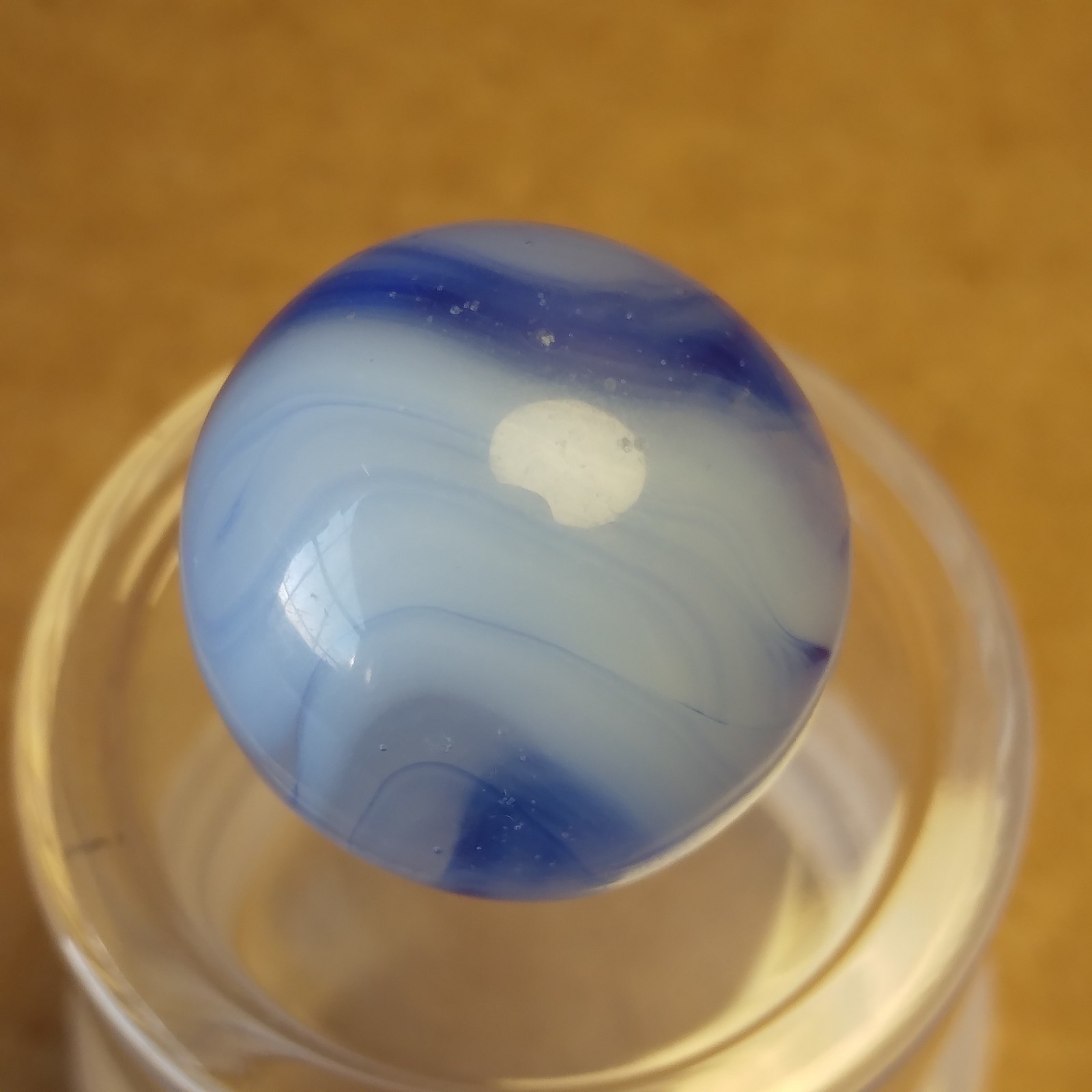 0.62″ Vintage Marble- Blue Inky Swirl- Alley Peltier #a140