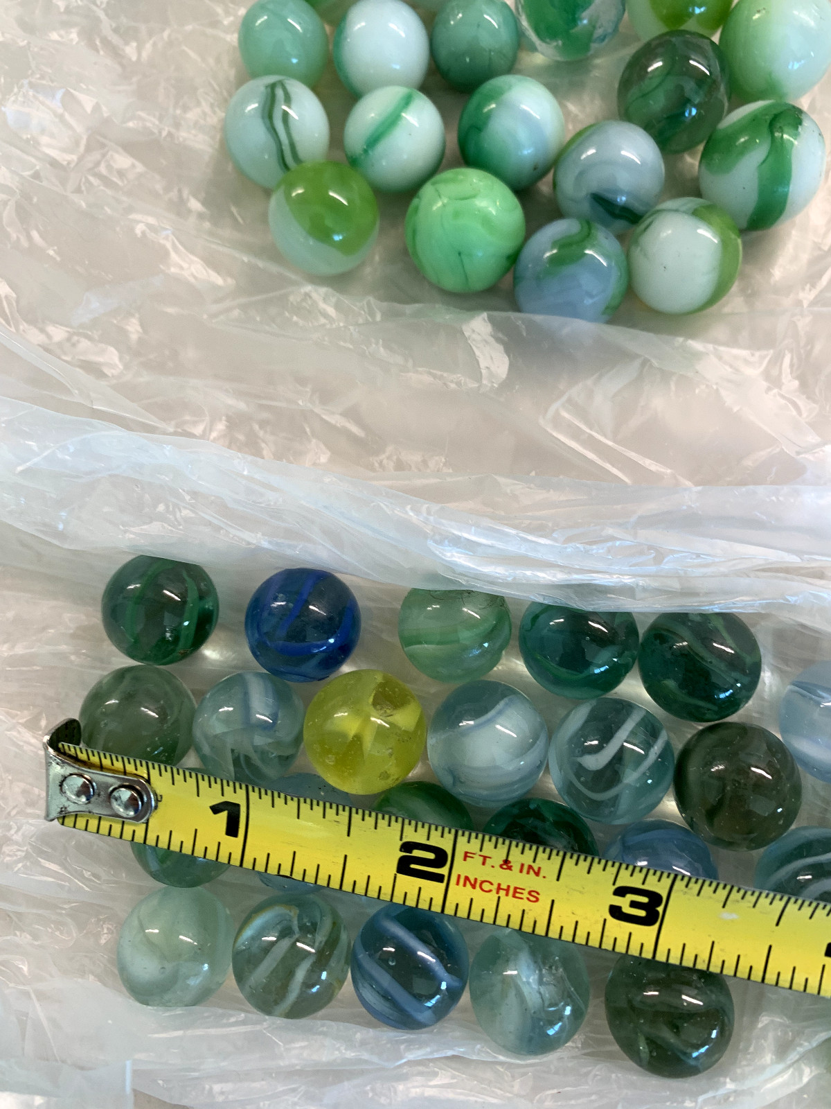LOT Vintage Marbles Glass Cat Eyes Mid Century to 1980’s Variety of Colors Sizes