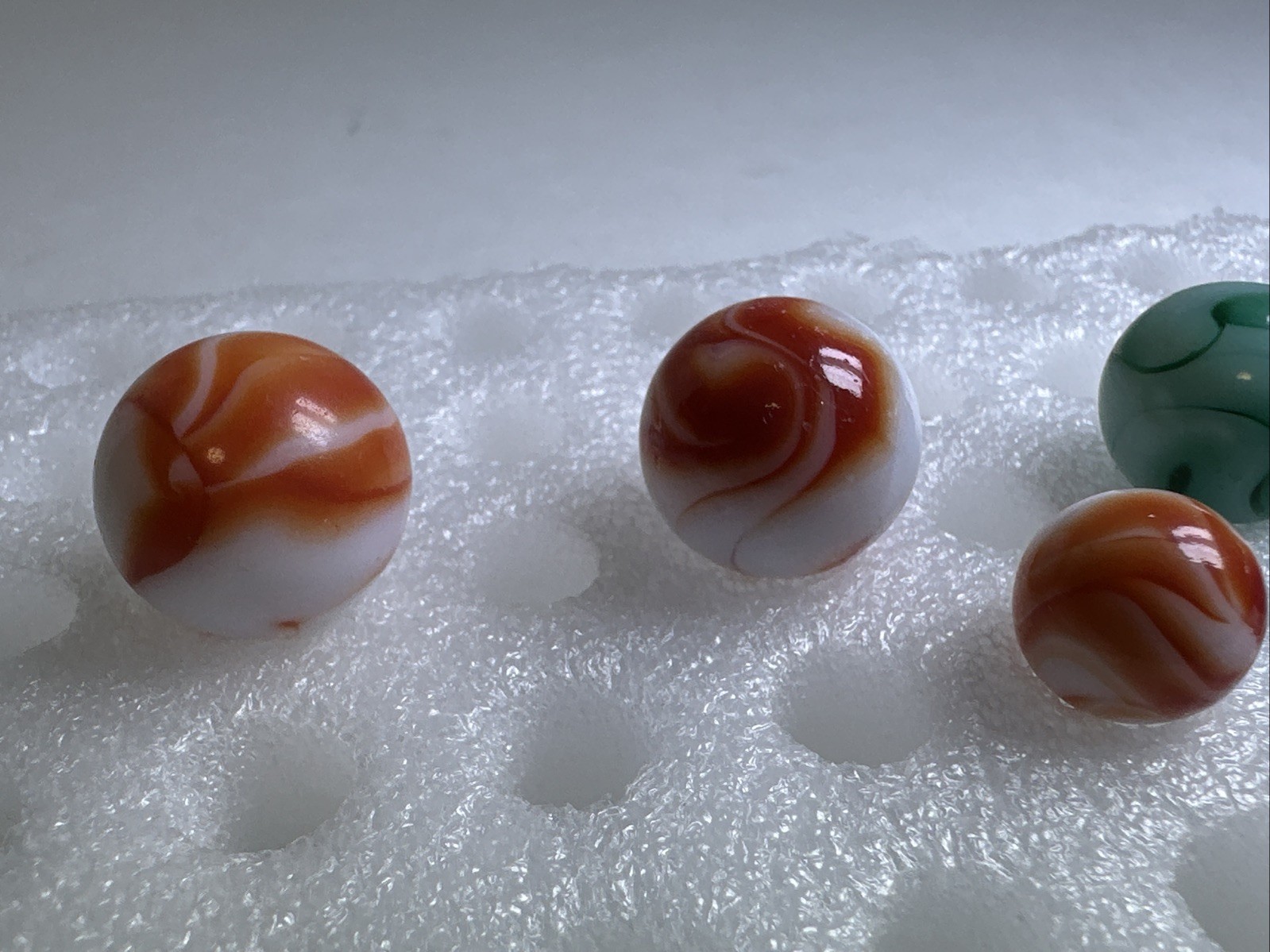 350 Lot Of 6 Vintage Alley Agate Swirl Marbles! .535-.735”