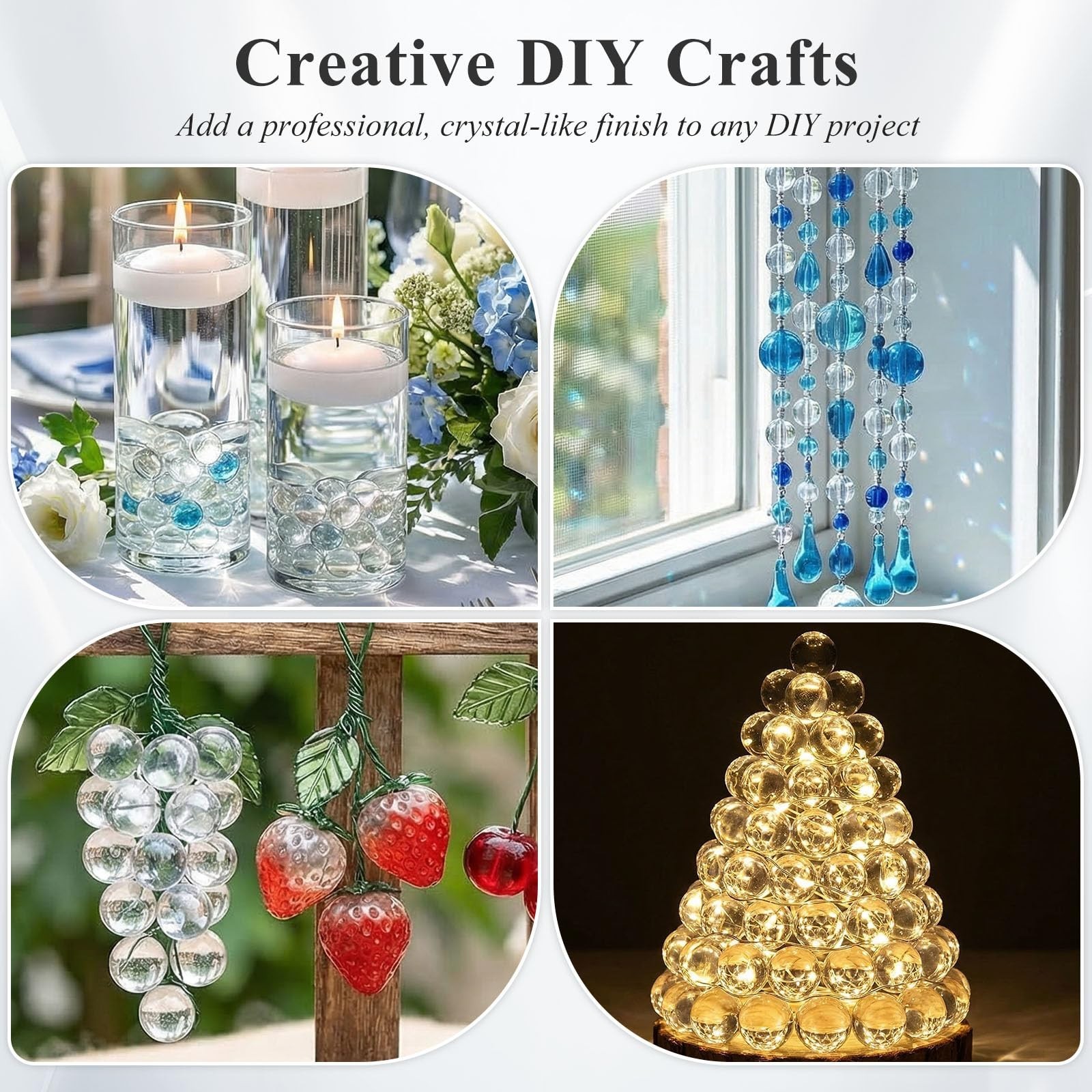 5LB Clear Glass Marbles 0.63″ – Bulk Decorative Vase Fillers for Home Decor
