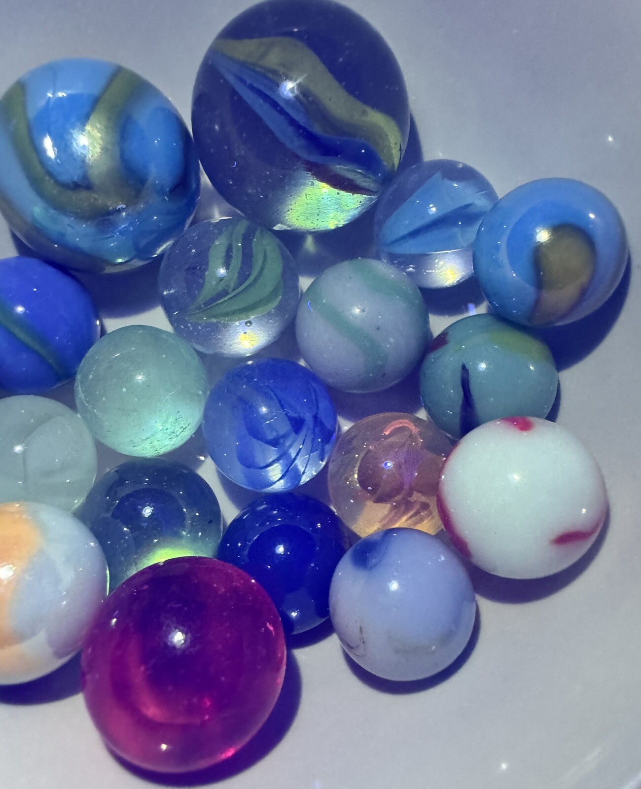 Vintage Marble Lot Of MARBLES UV Reactive Cadmium Uranium Lot #53