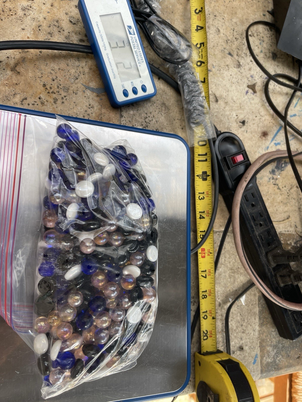 Lot 3 lbs Assorted Glass Gems Marbles Flatback Stones Black White Blue Pink