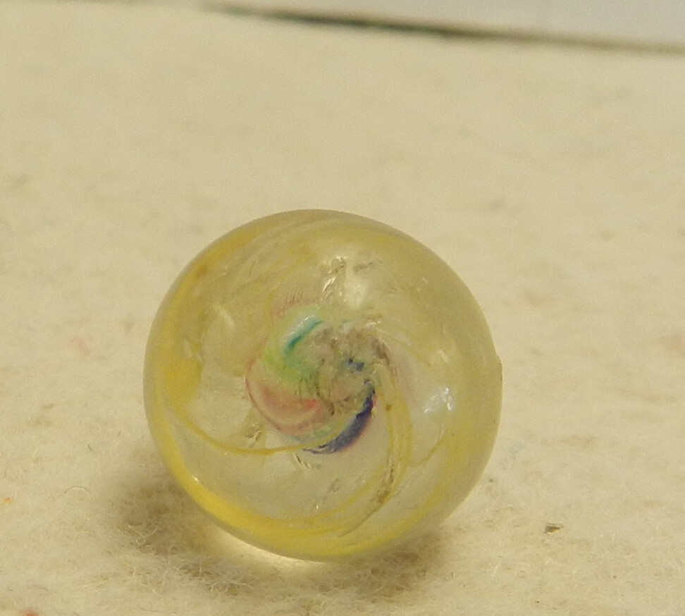 #15699m Small Peewee .47 Inches German handmade Divided Ribbon Swirl Marble