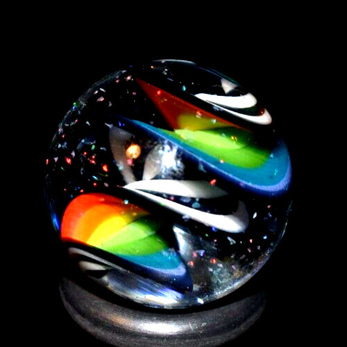 BRYAN TRILLAS GLASS MARBLE/.729″-OPAL BLUE BLACKLIGHT 2 SIDED CORKSCREW-OPALS