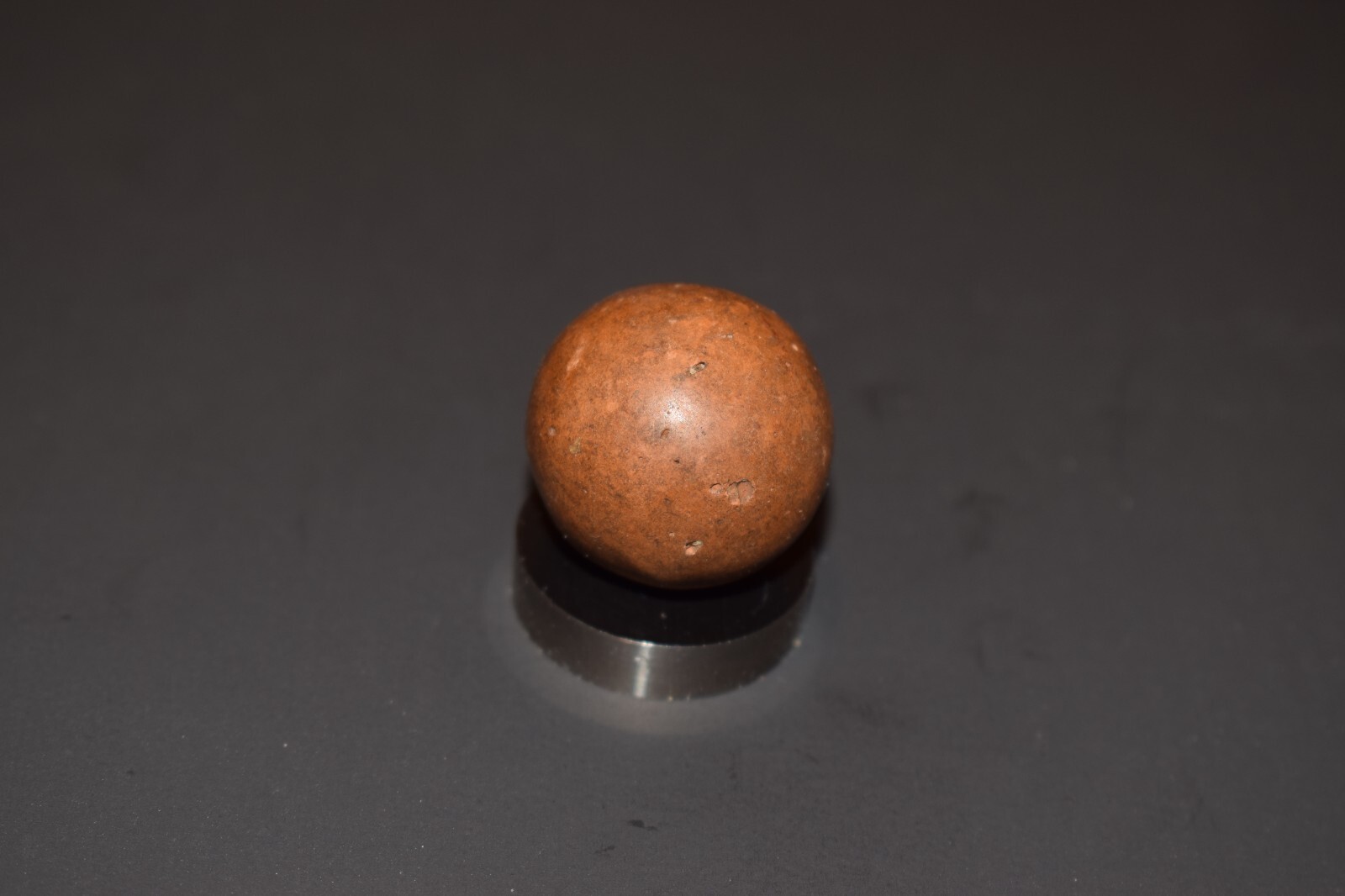 ⭐Antique Handmade🤎Brown🤎 Fired Glazed Clay Toy Marble 🦶Toe Braker Size 1.00″