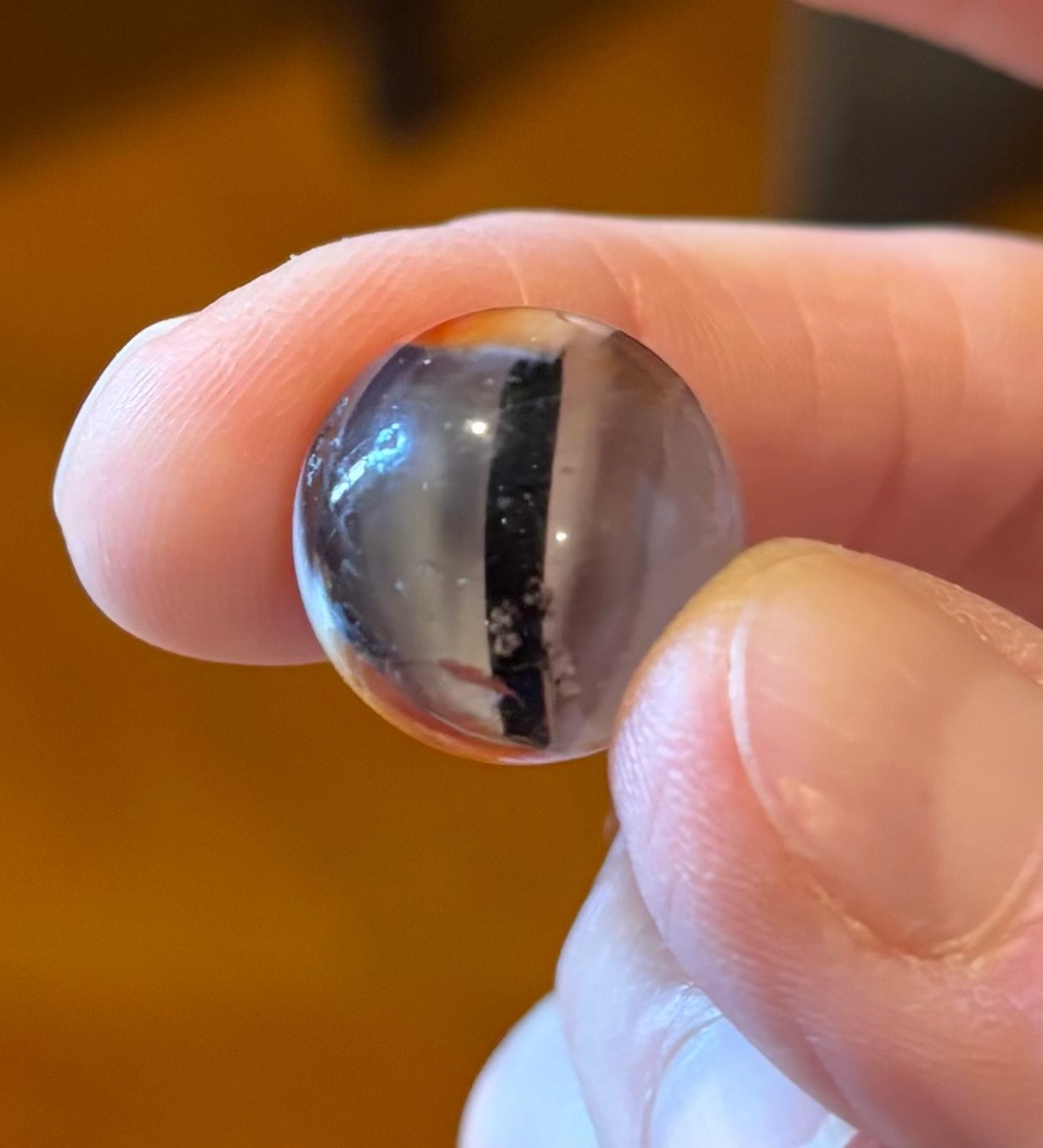 VTG Glass Marble Maybe Master Tiger Eye? Approx. .62″ Very Chipped! #21 As Is