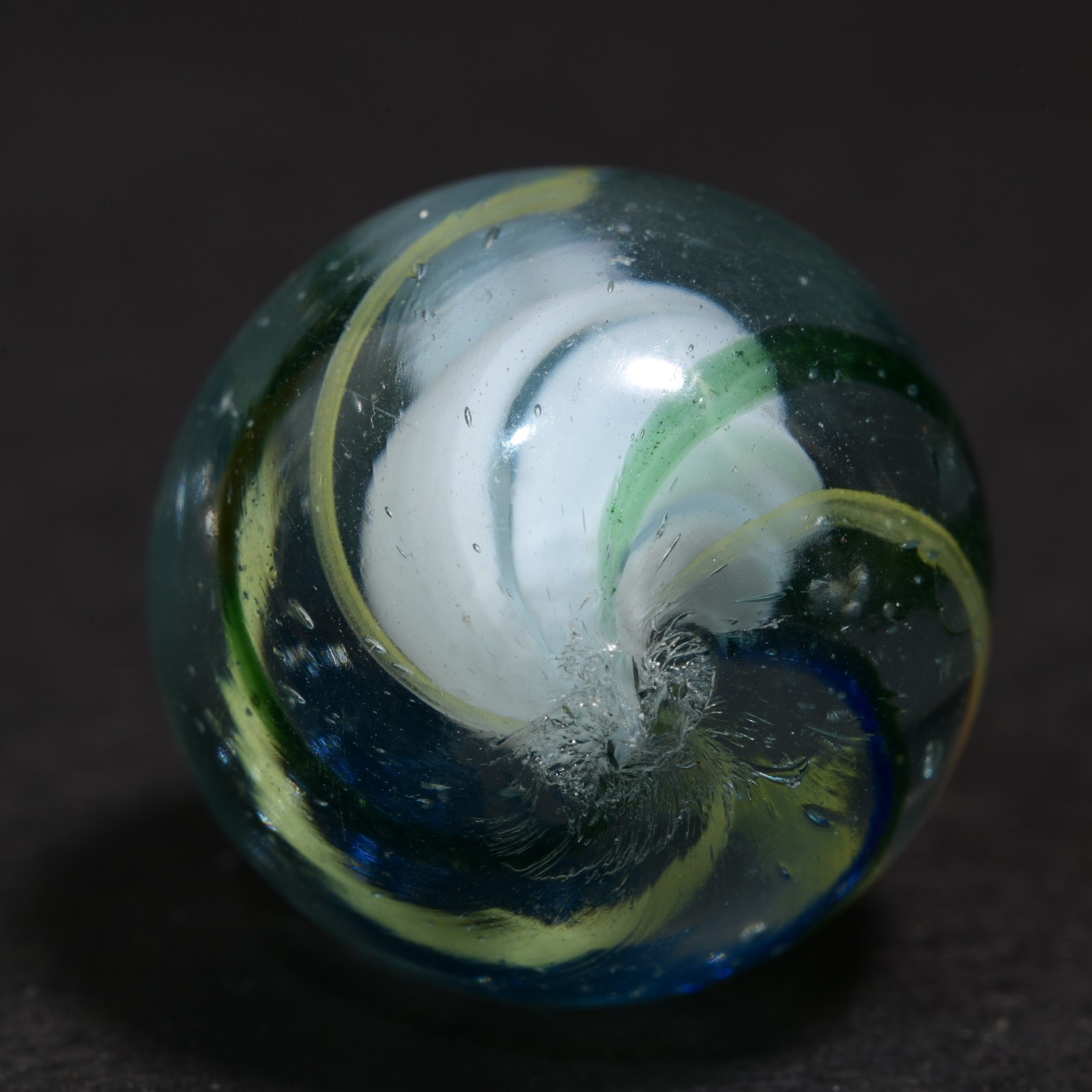 Solid Core German Handmade Antique Marble Cool Coastal Hues 16mm 5/8”