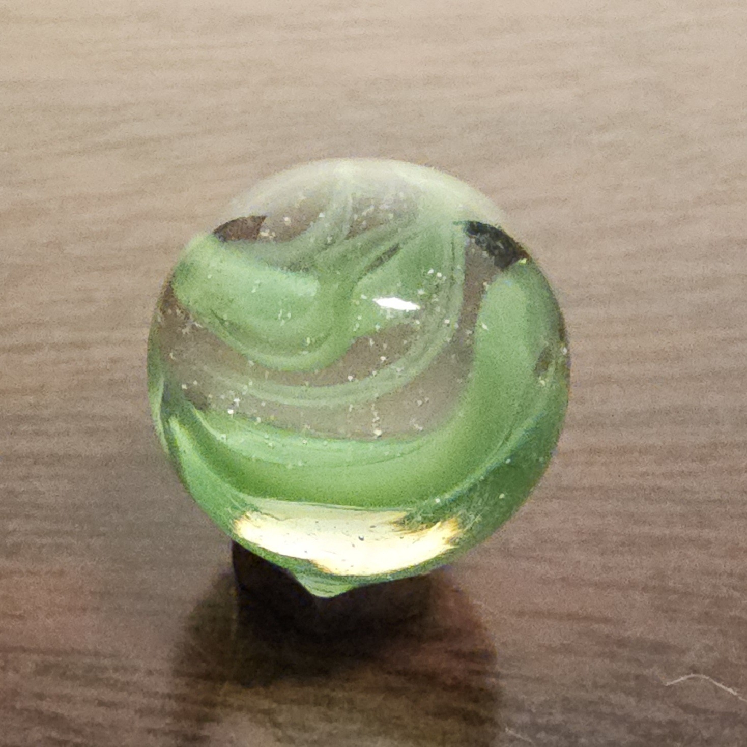Vintage Vacor Green Spaghetti Ribbon .625″ Glass Marble