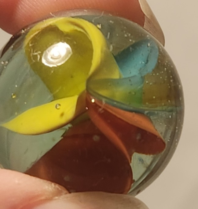 8 Vintage 1″ Glass Cats Eyes Marbles – Single & Multiple Color Veins