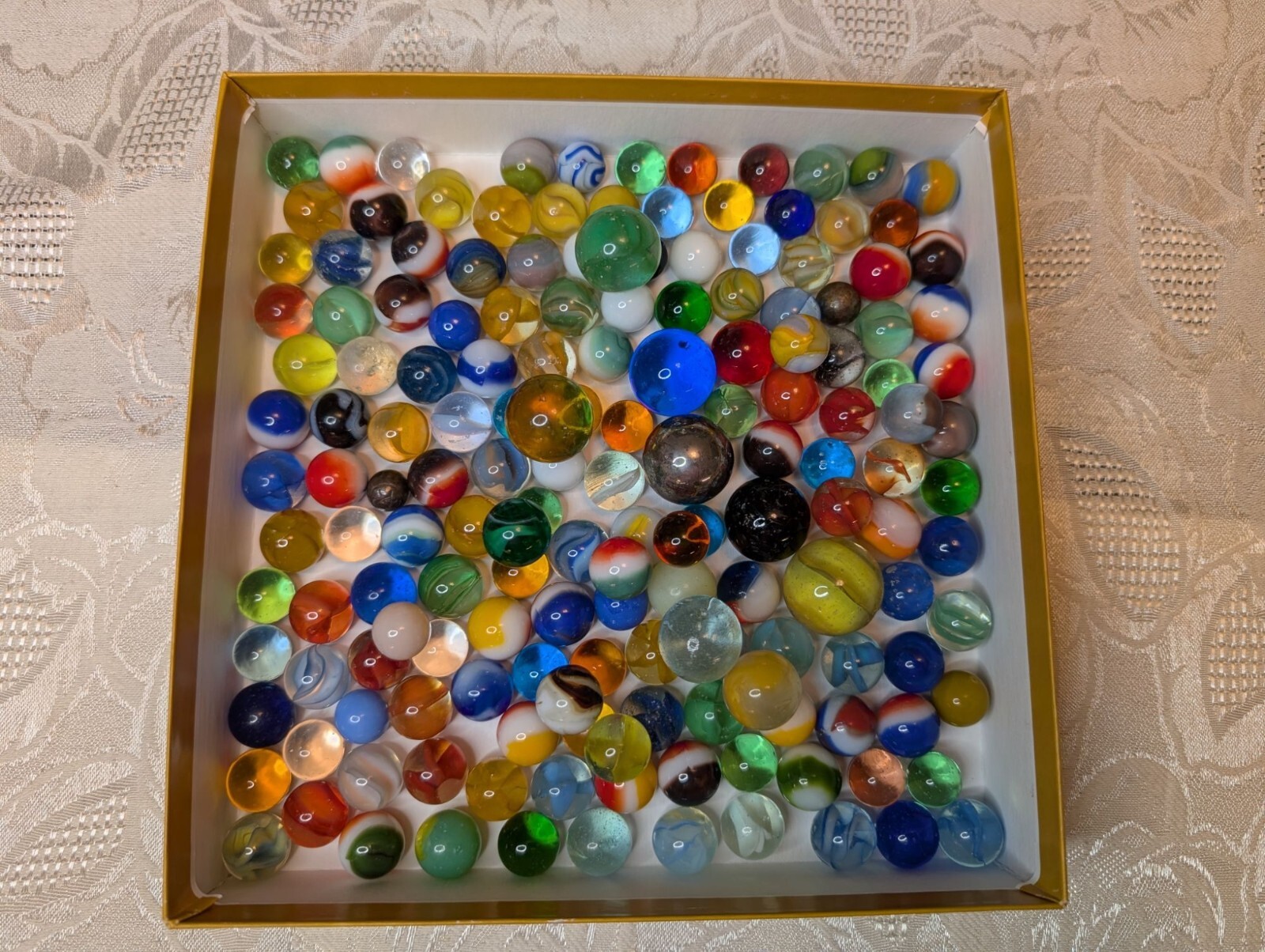 Vintage Glass Marbles Collection 150+ Assorted Colors & Styles One UV Reactive