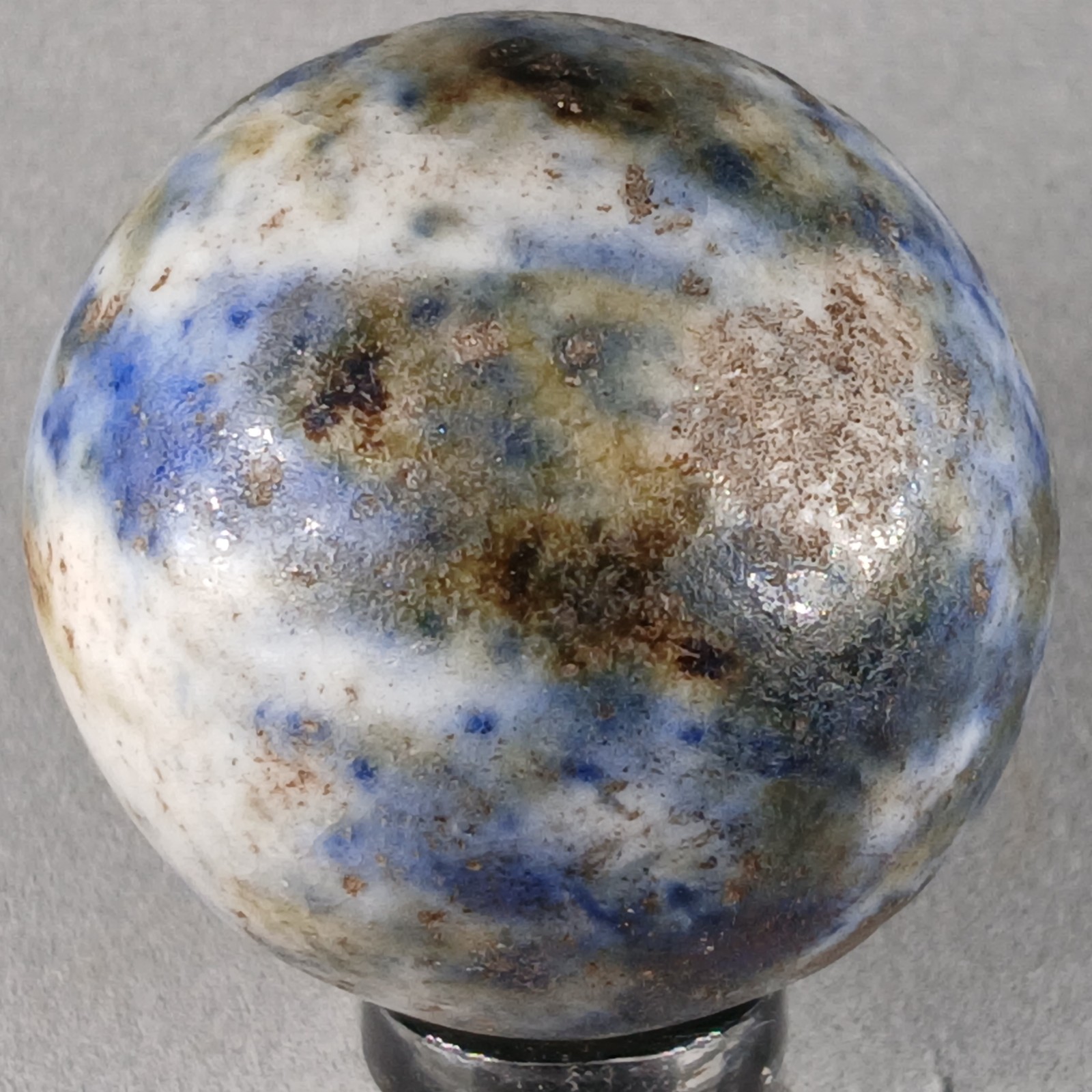 Large Vintage Fancy Bennington Clay Marble 1.14 Inches Near-Mint Condition