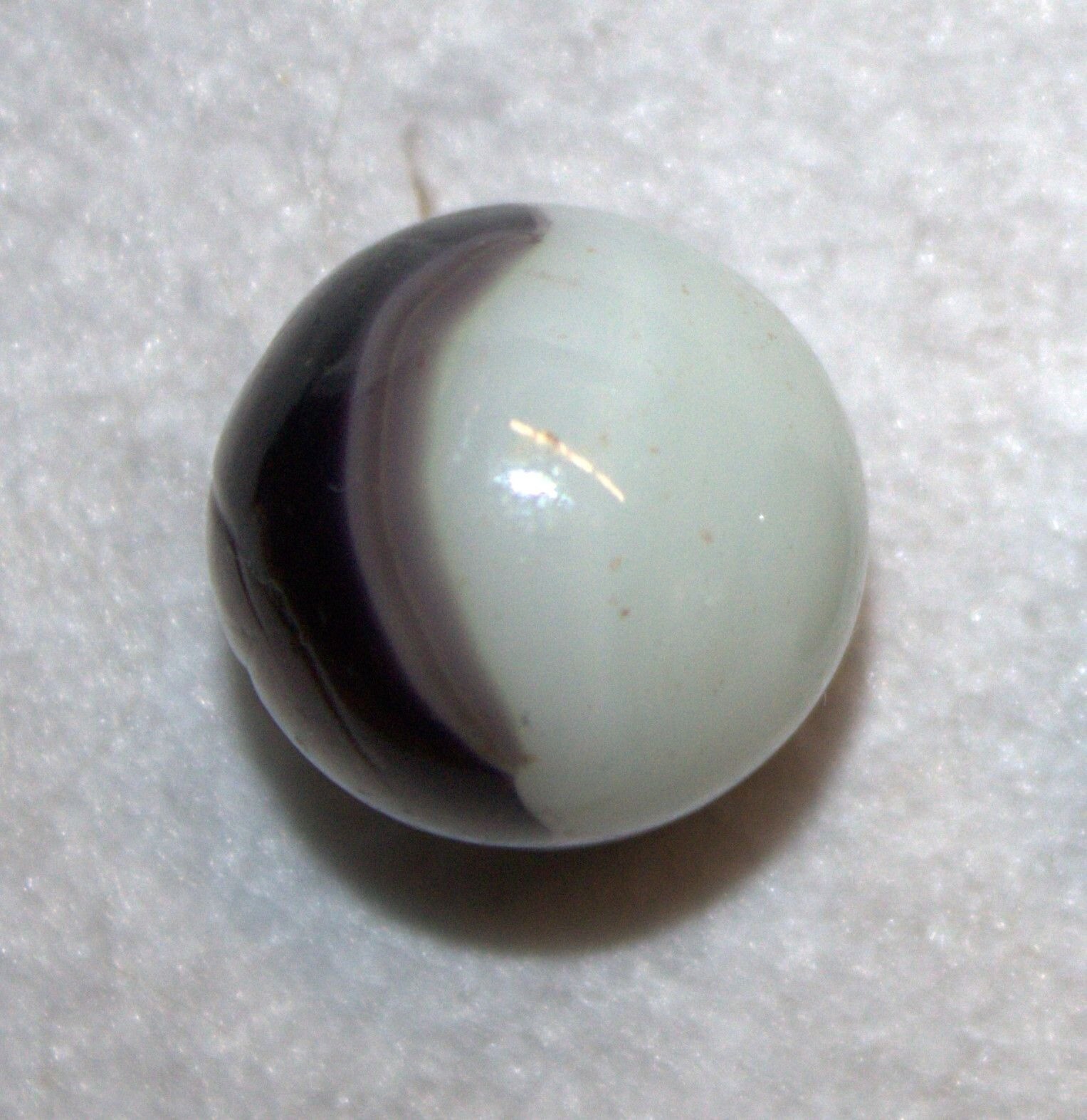 Vintage Virtro Whitie Marble White & Brown Glass Marbles Set of 3