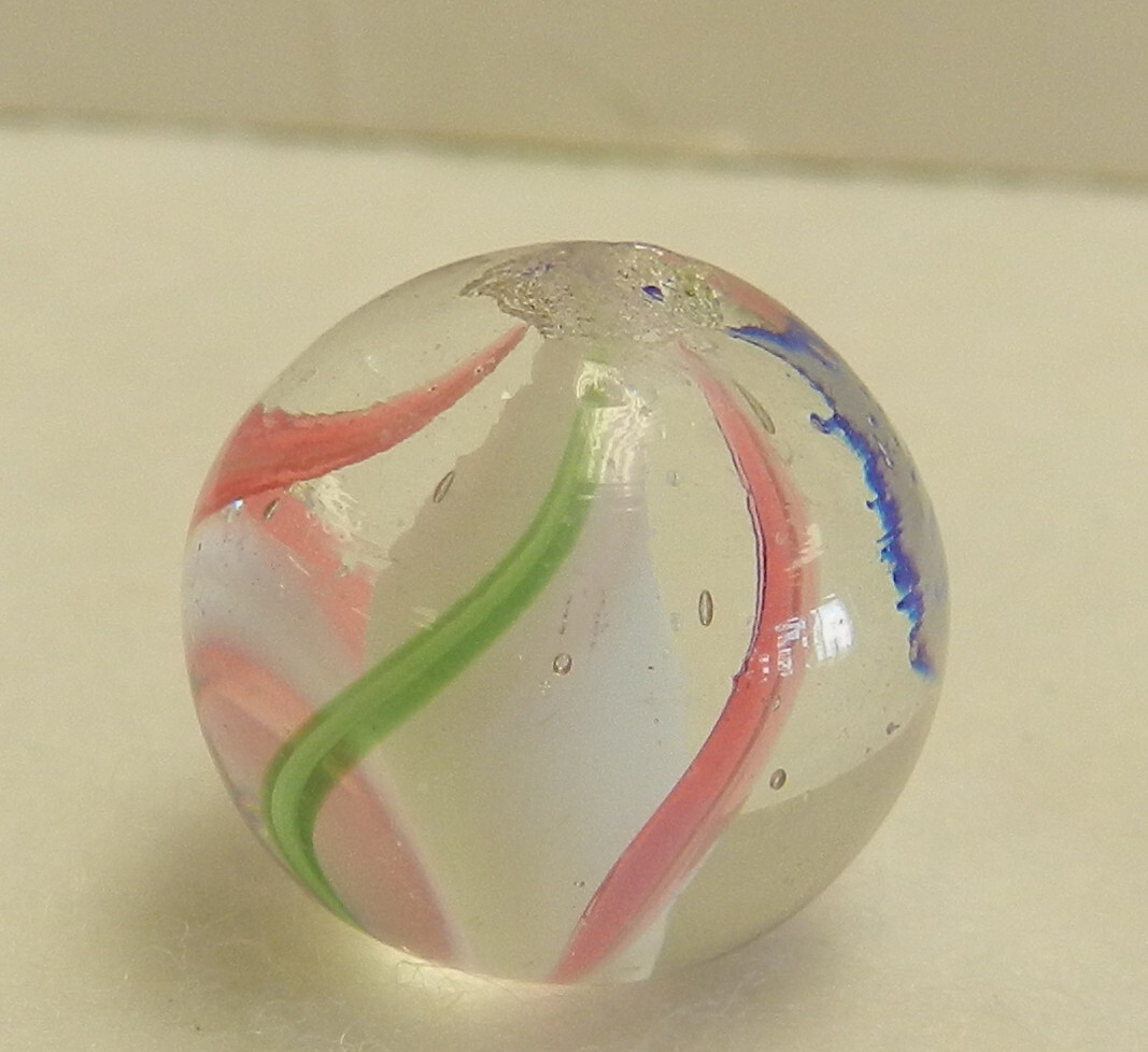 #17428m Vintage German Handmade Solid Core Swirl Marble .62 Inches NM+